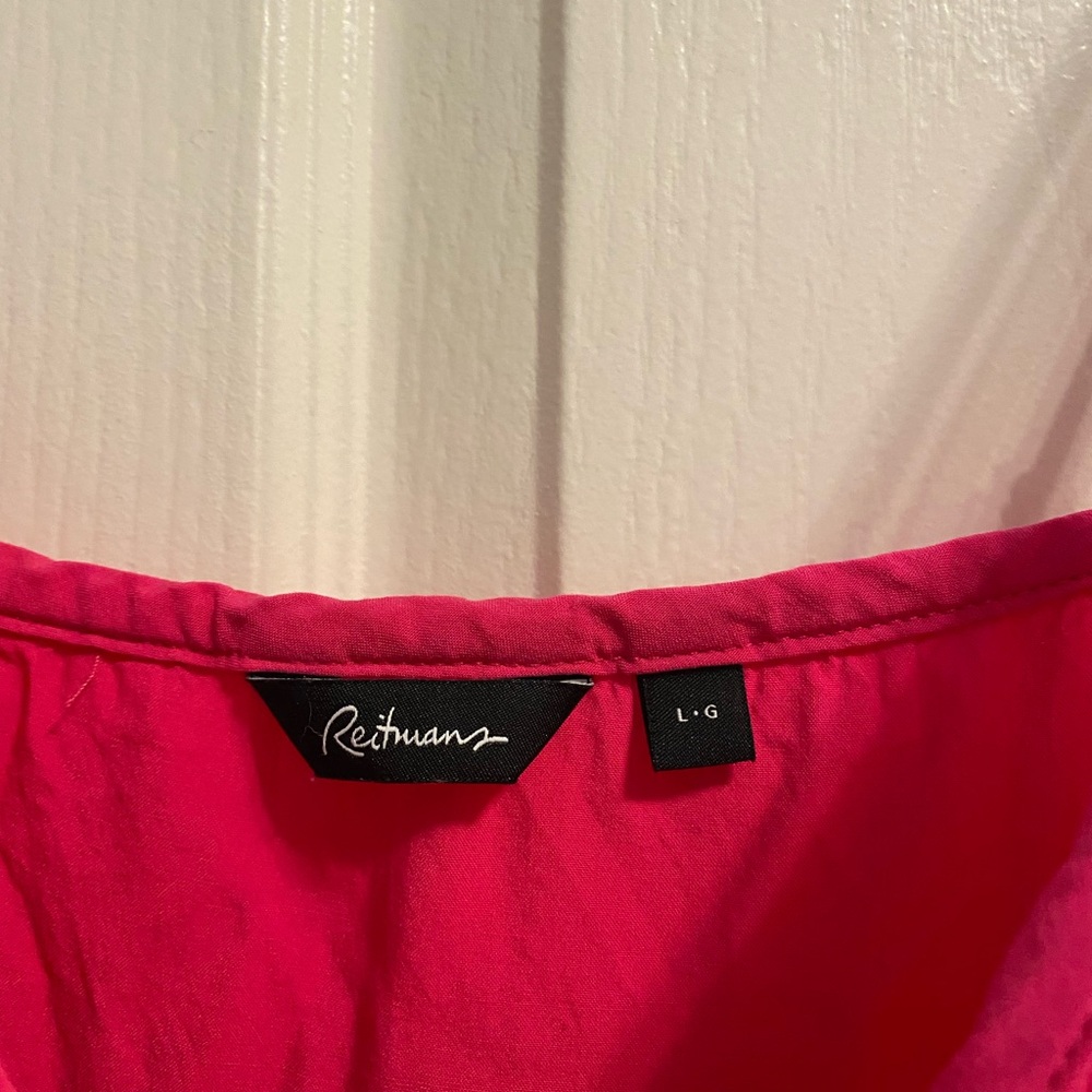 Reitmans Hot Pink Tiered Button-Down Maxi Dress - Barbie Summer Chic - Size L - Picture 4 of 4